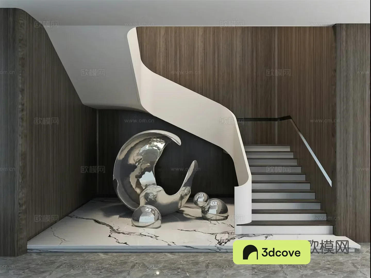 Stairwell beautiful palace handrail installation sculpture landscaping