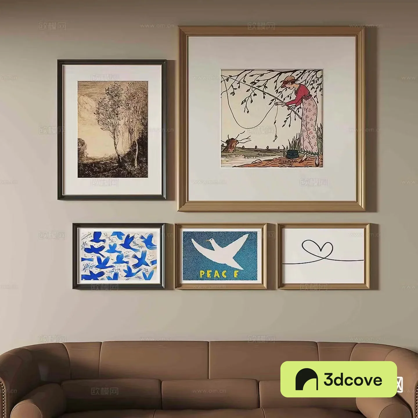 French figure painting abstract painting decorative painting