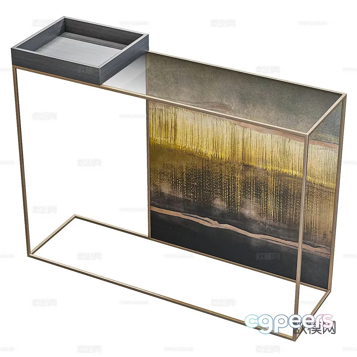 Modern light luxury oil painting end-site platform 3D model