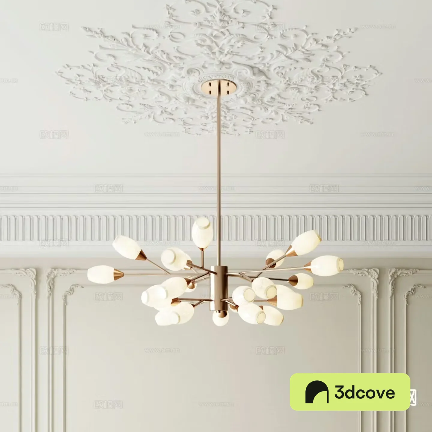 French multi-head chandelier Fireworks chandelier