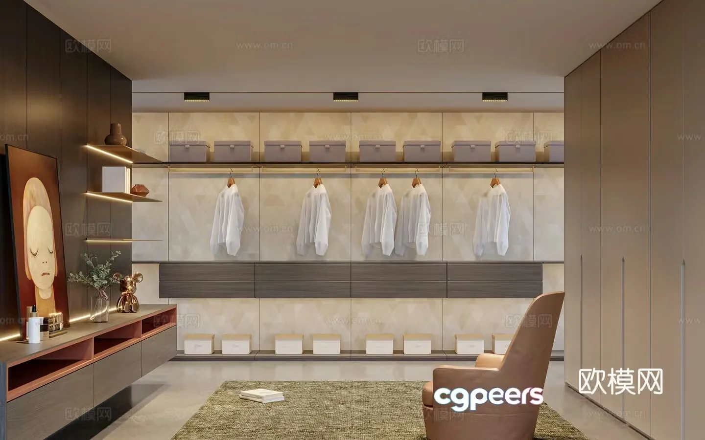 Modern cloakroom 3d model