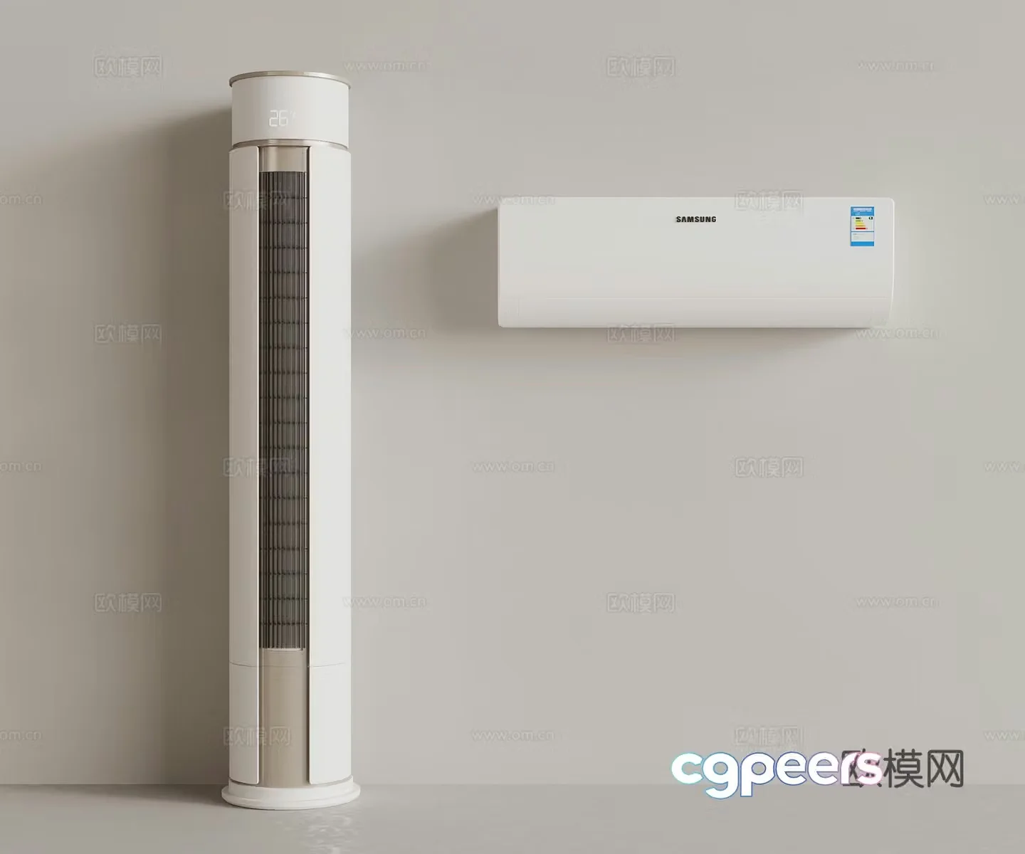 Air conditioner Modern air conditioner Vertical air conditioner Wall-mounted air conditioner 3D model