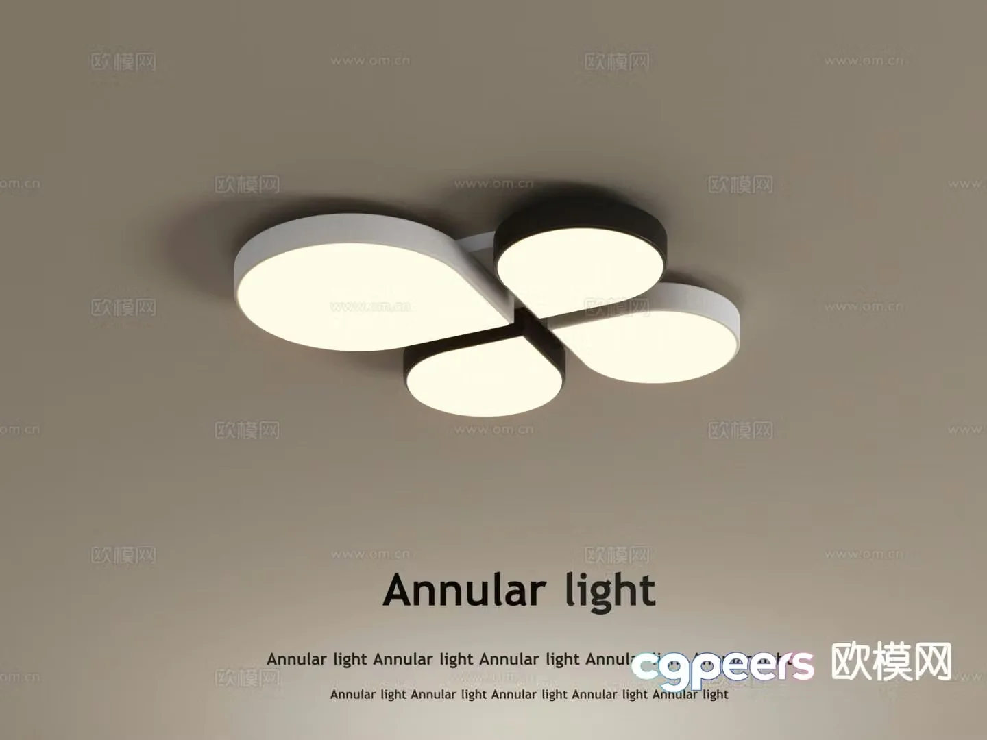 Four-leaf clover ceiling lamp special-shaped ceiling lamp 3D model