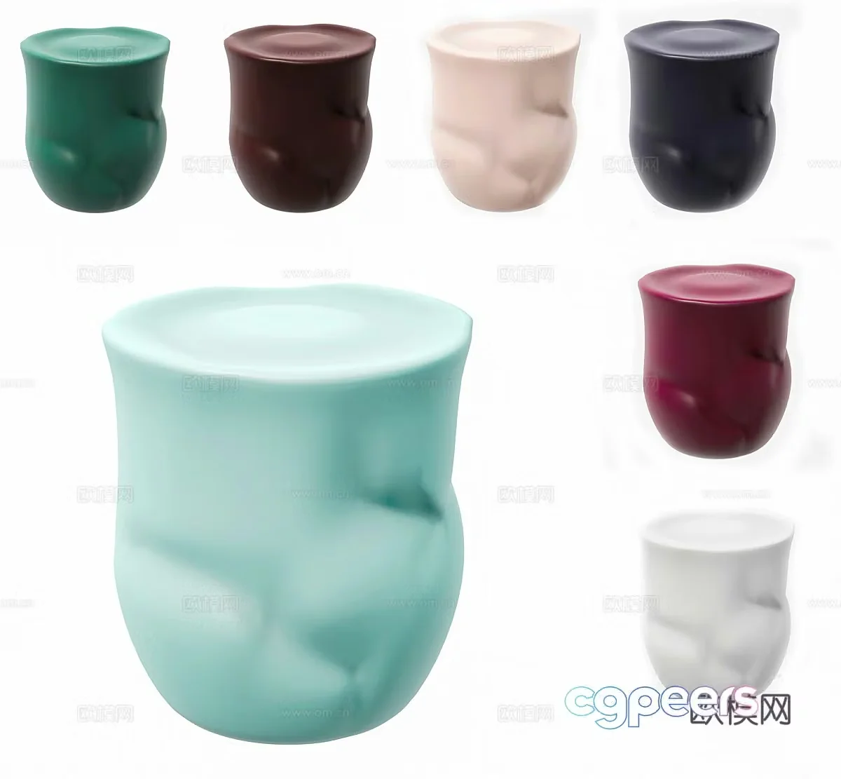 Modern Italian light luxury Canova stool 3d model