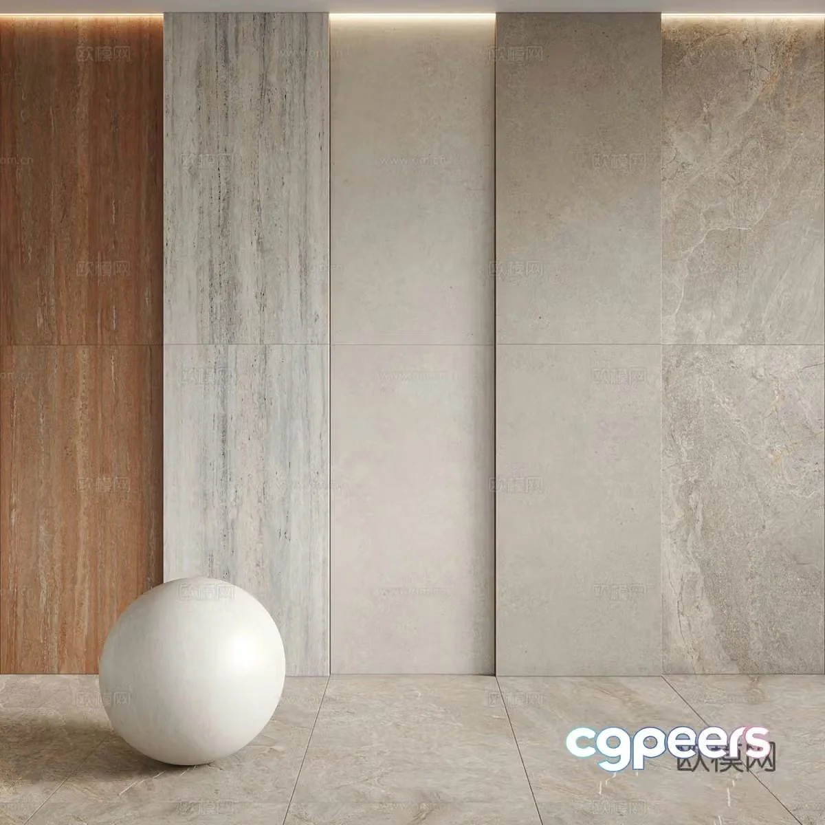 New Chinese-style ceramic tiles rock slabs wood grain bricks antique tiles soft light tiles 3D model