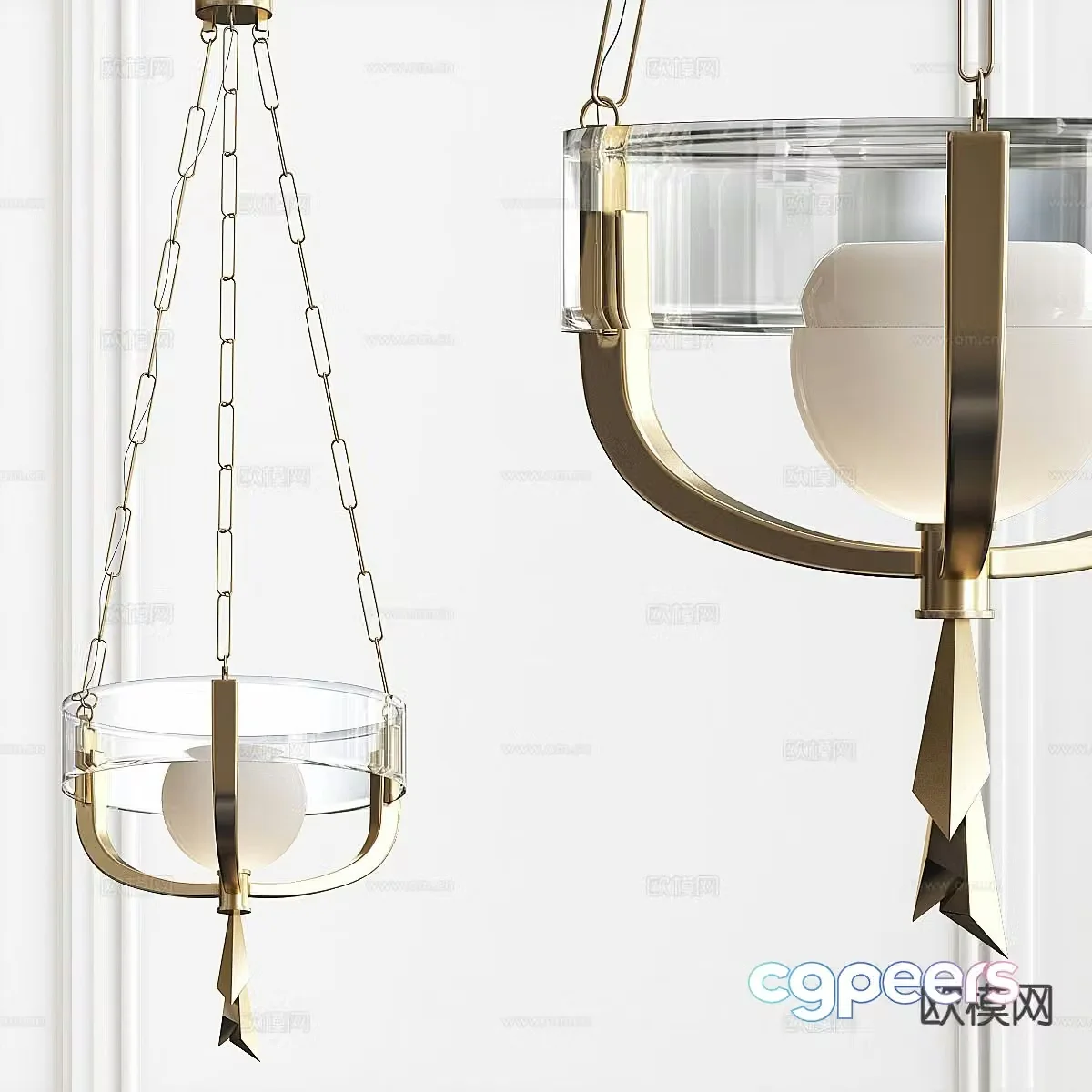 Light luxury small chandelier 3D model