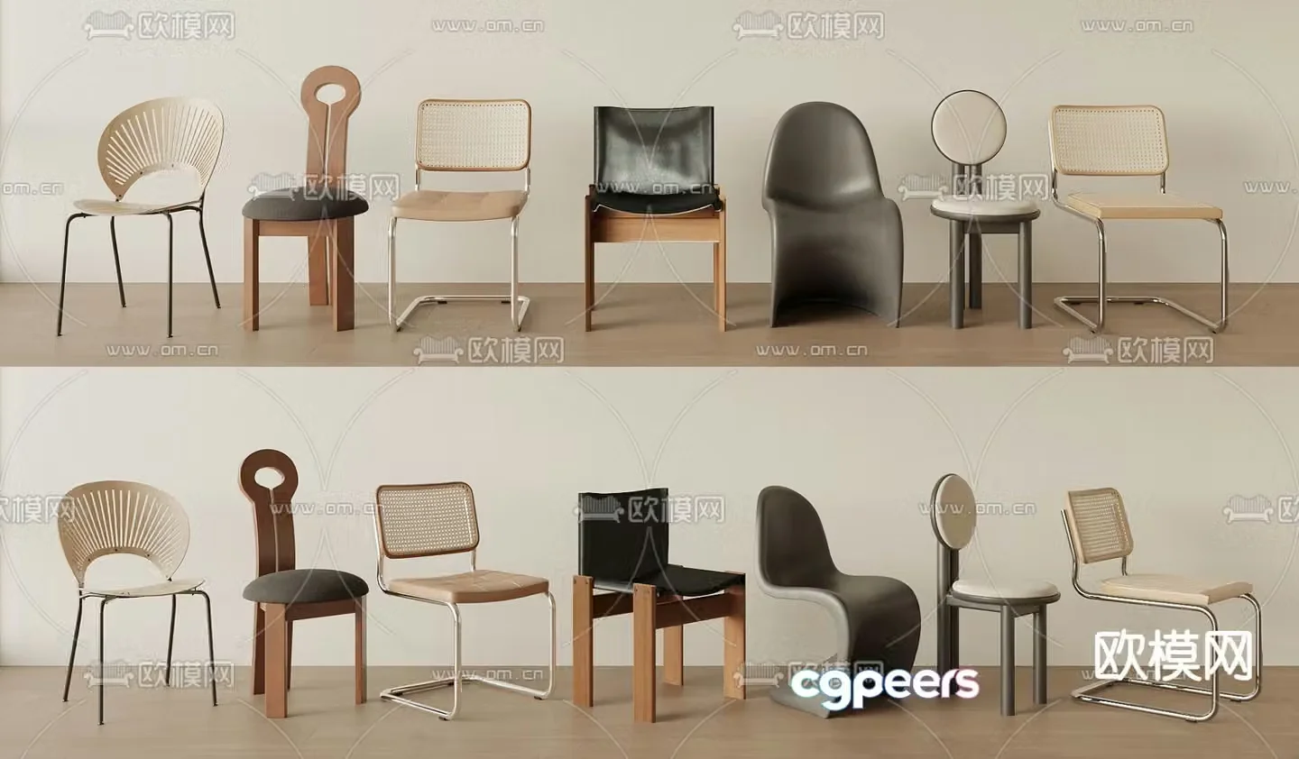 Medieval style chair dining chair 3d model