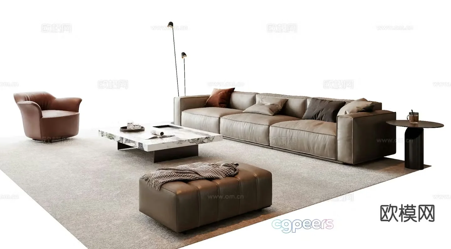 Italian sectional sofa 3d model
