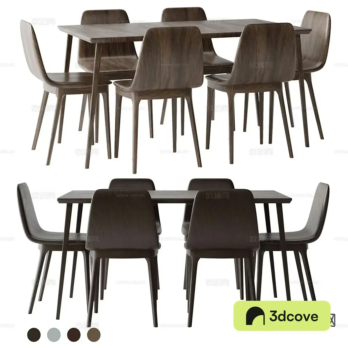 Simple dining table and chairs