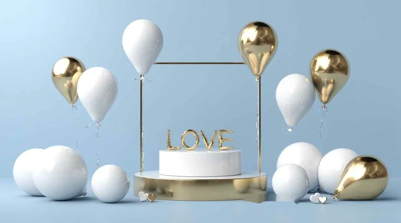 Modern White And Gold Wedding Cake 3D Model – 2928 – VRAY Render