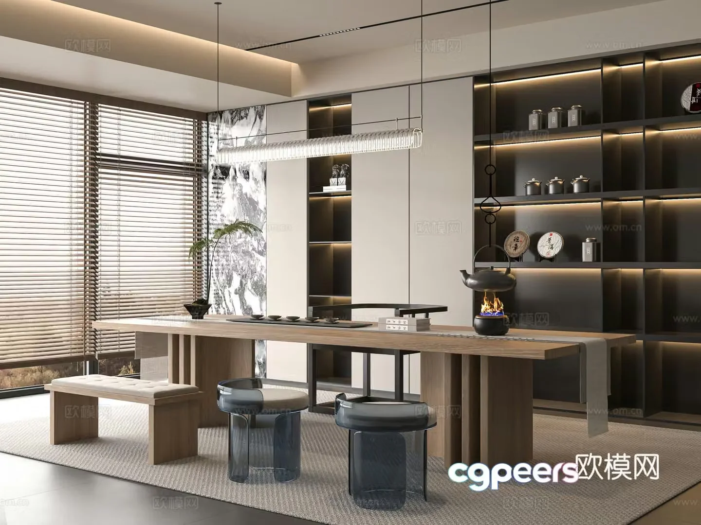 Modern tea room 3d model