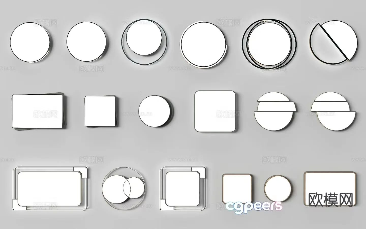 Living room ceiling lamp square ceiling lamp 3d model