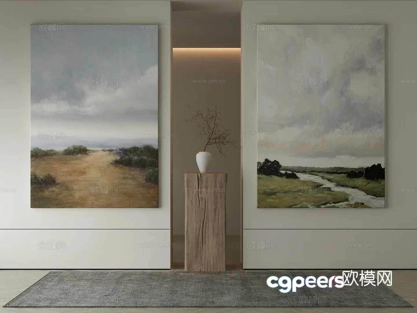 Modern Wasabi Hanging Painting Oil Painting 3D Model