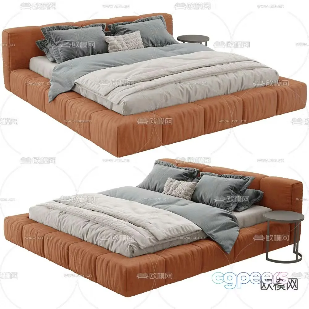 Saba double bed 3d model