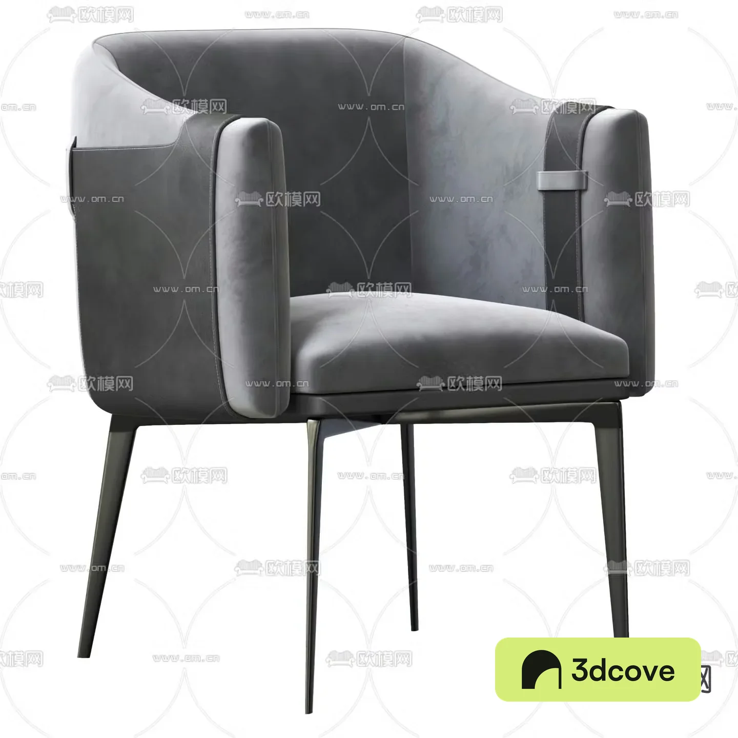 Giorgetti modern gray fabric lounge chair