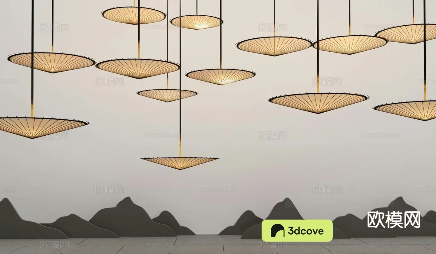 New Chinese style oil paper umbrella decorative lamp