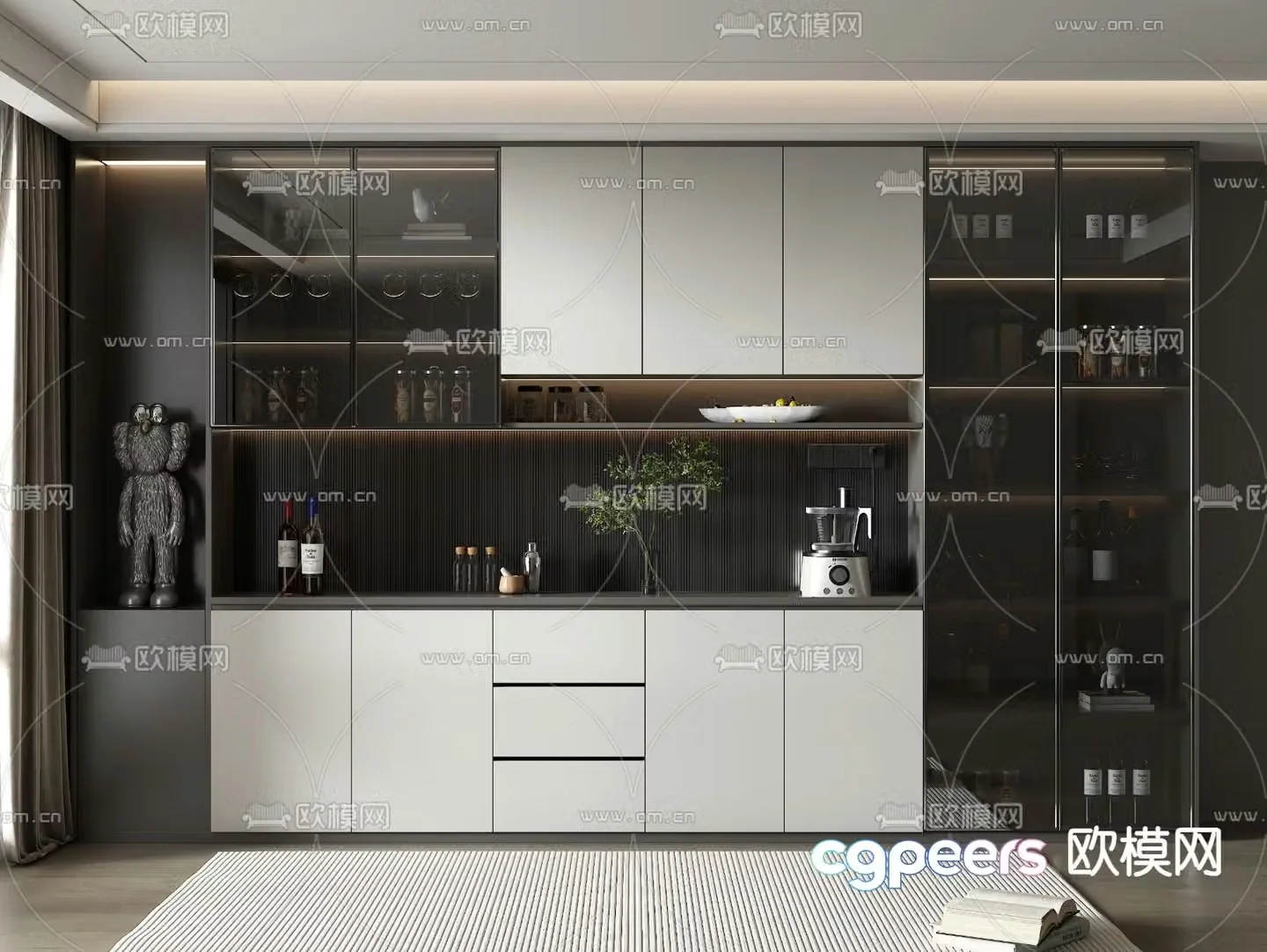 Wine cabinet sideboard 3d model