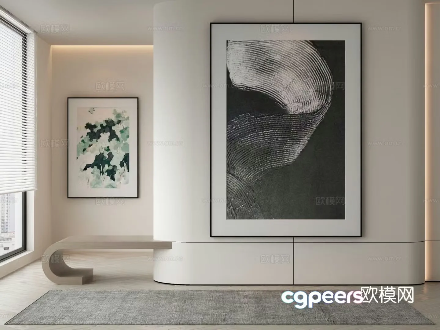 Modern decorative painting abstract hanging painting 3d model