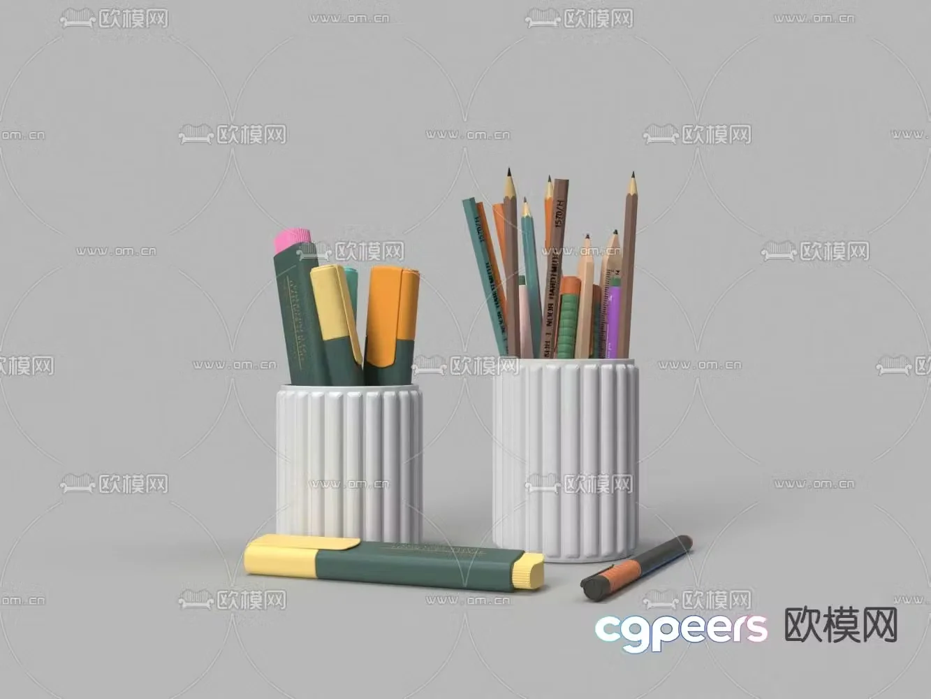 Pen holder stationery holder 3d model