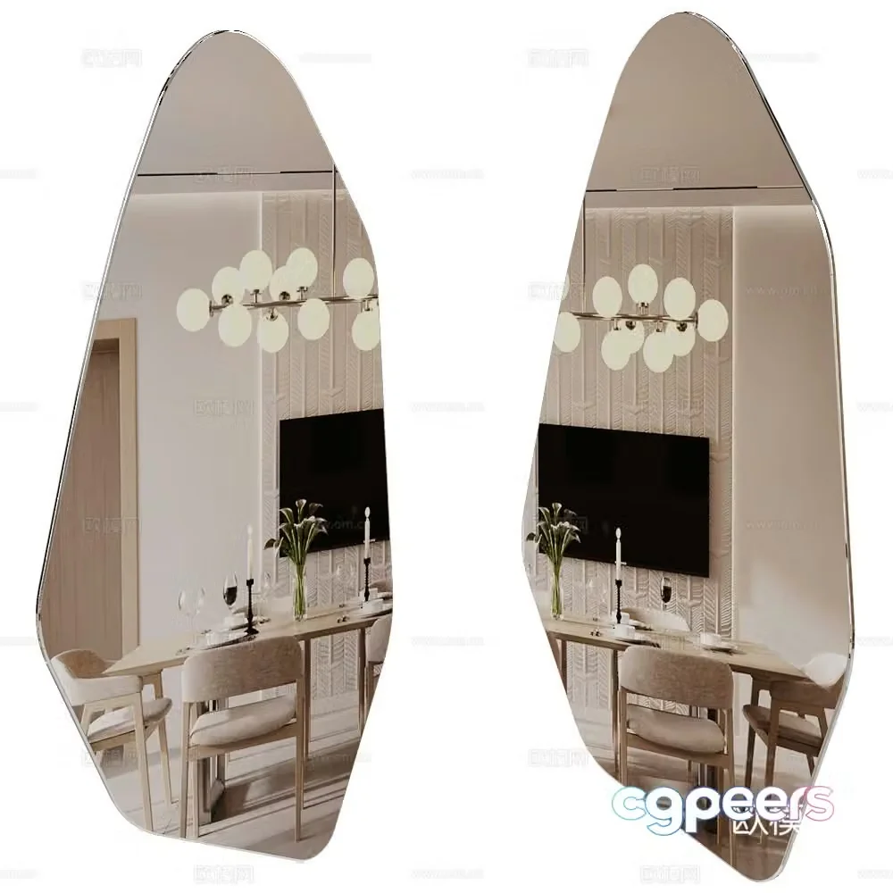 Almaz Lux Modern Mirror Special-shaped Mirror Decorative Mirror Bathroom Mirror Makeup 3D Model