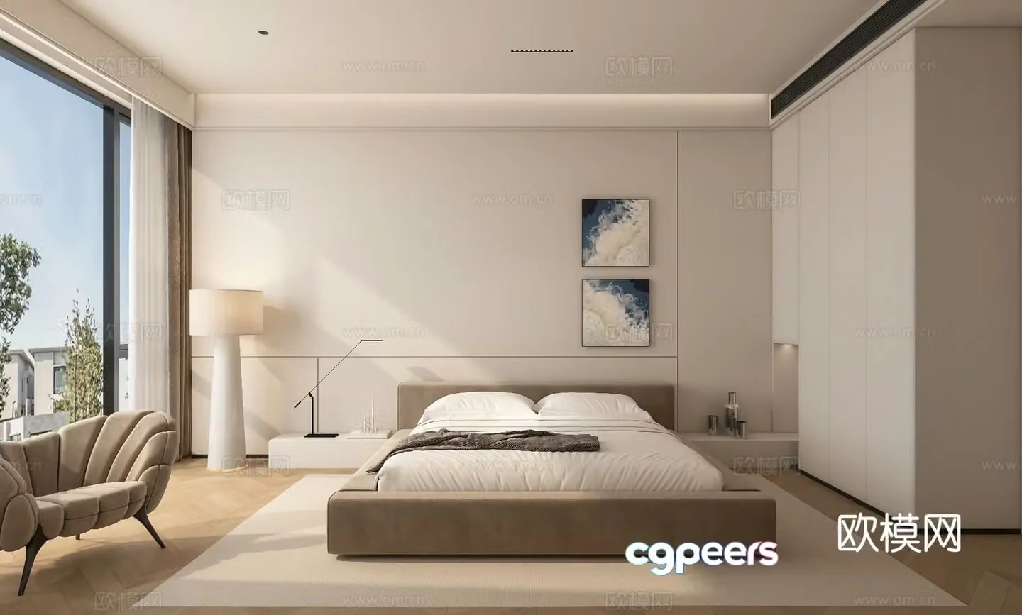 Modern bedroom master bedroom 3d model