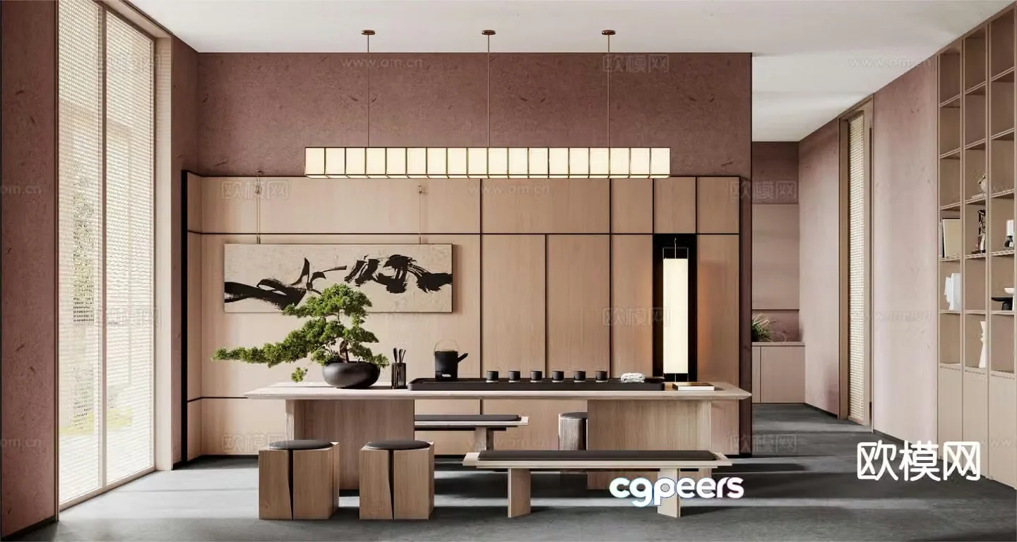 New Chinese tea room 3d model