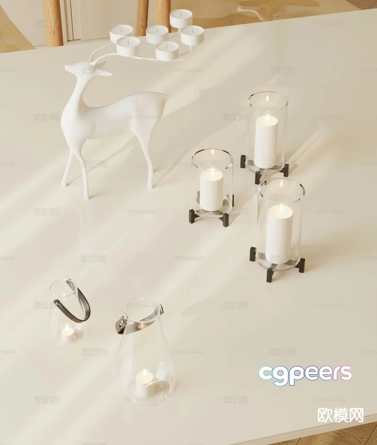candle candlestick lamp glass candlestick 3d model