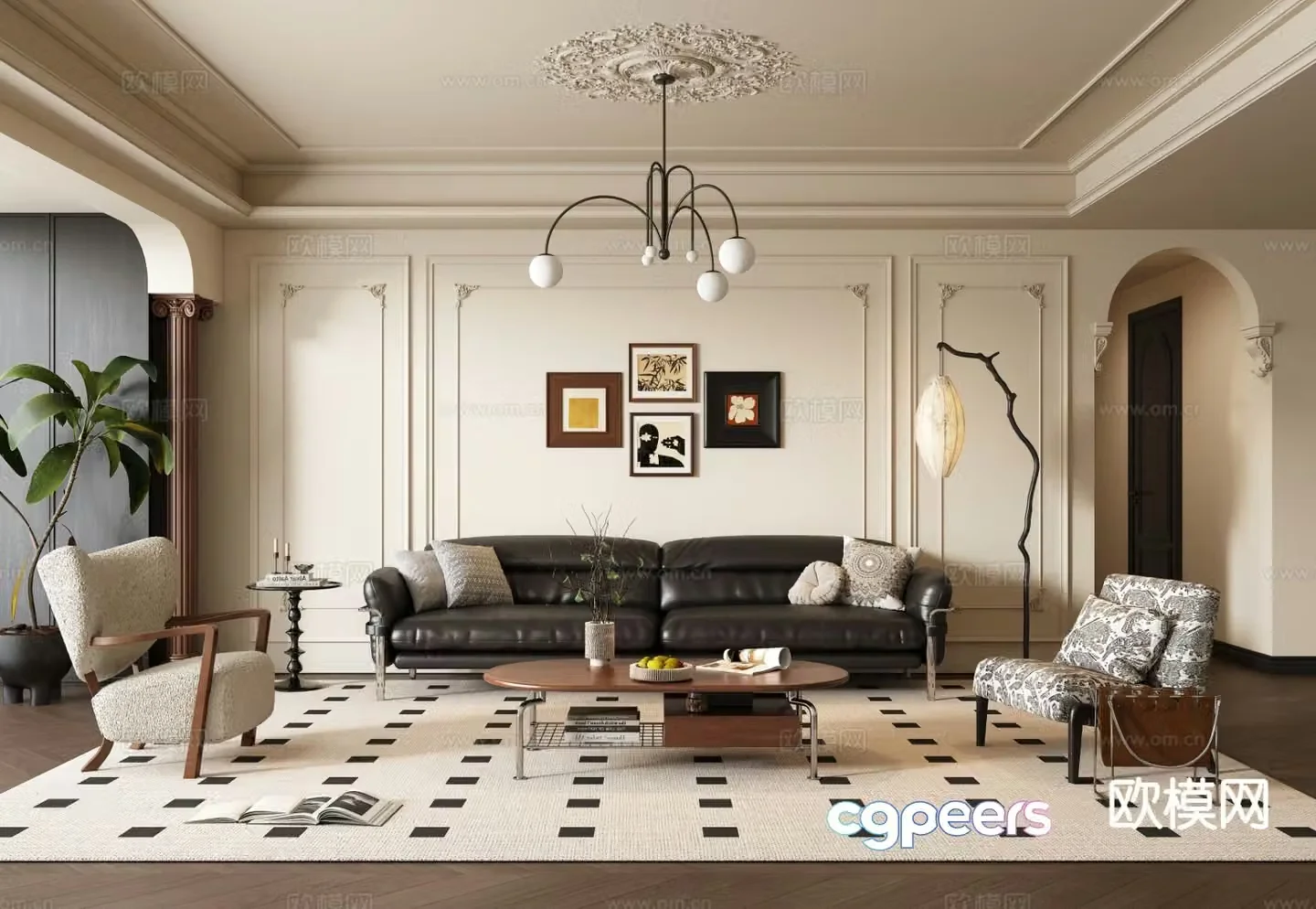 French living room 3d model