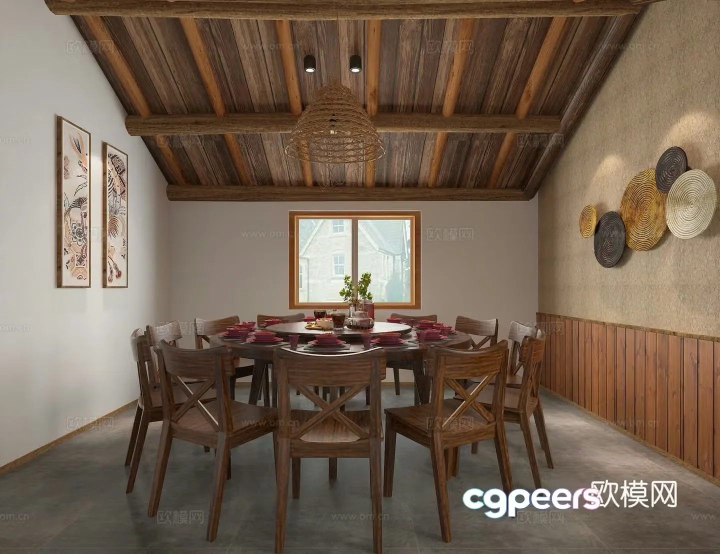 Wabi Sabi restaurant private room 3d model
