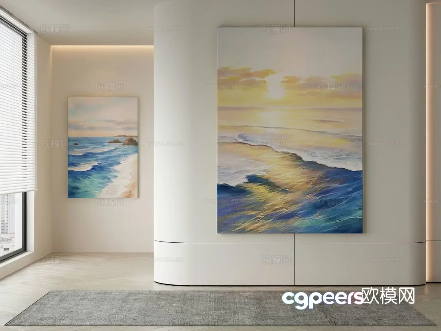 Modern landscape painting decorative painting 3d model