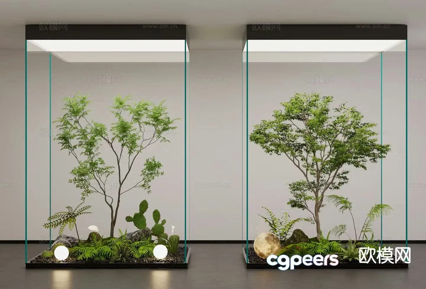 Indoor landscaping courtyard landscape plant pile 3d model