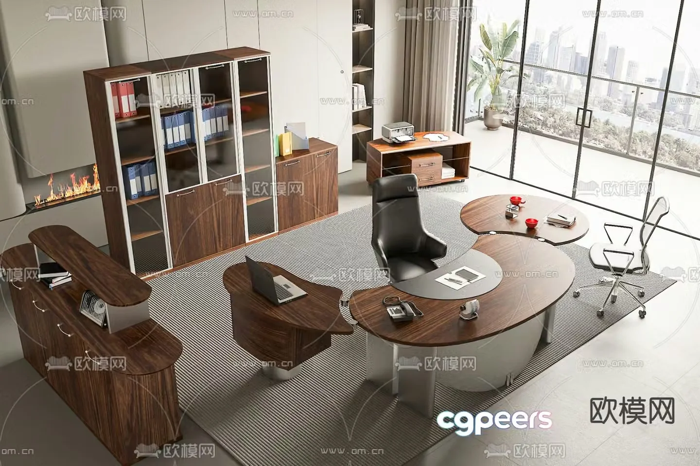 Desk desk desk boss desk 3d model