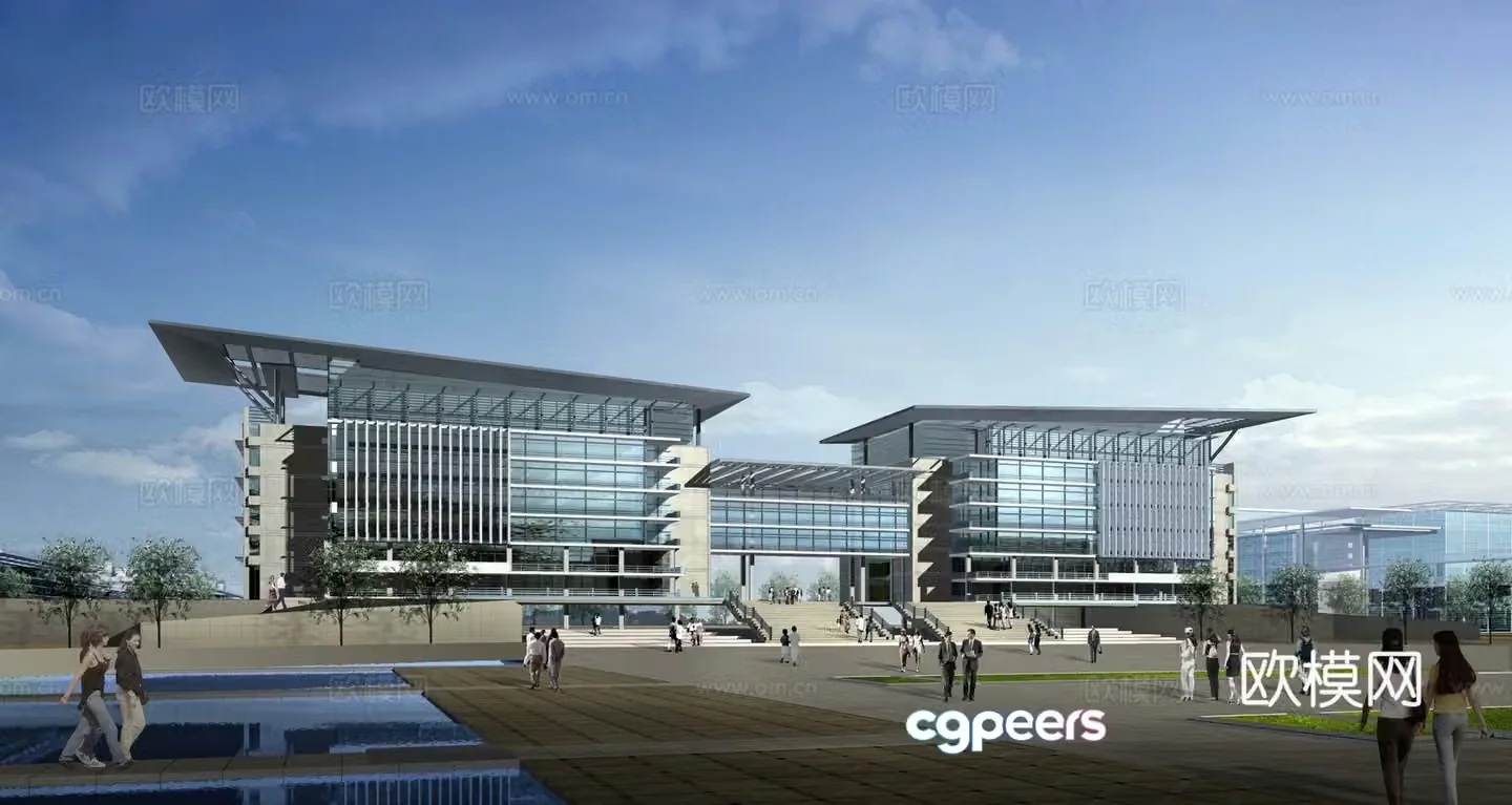 Modern office building 3D model