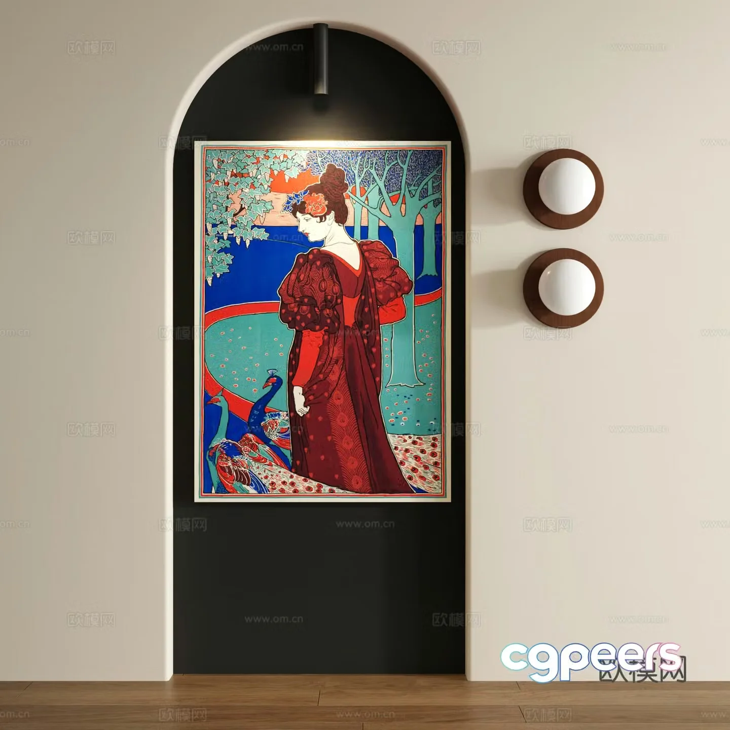 Retro abstract frameless drawing 3d model