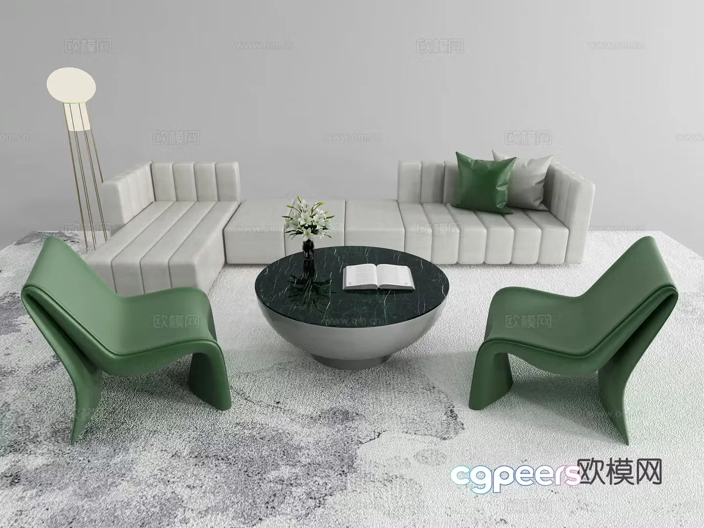 Modern sectional sofa 3d model