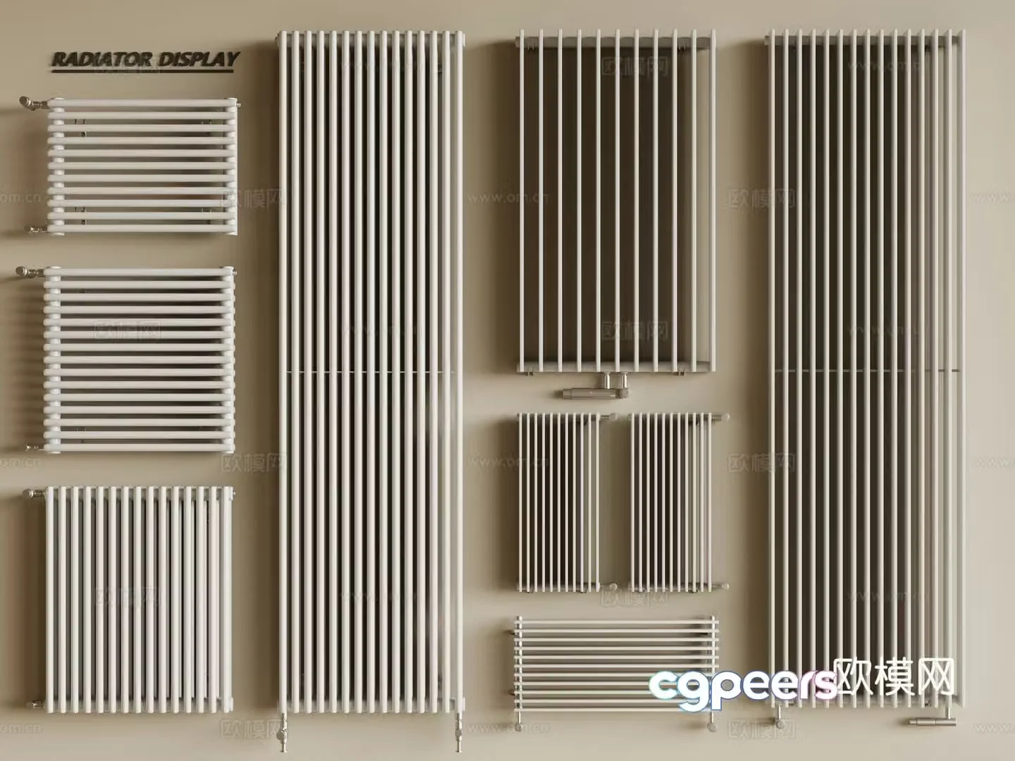 Modern radiator Heating pipe 3d model