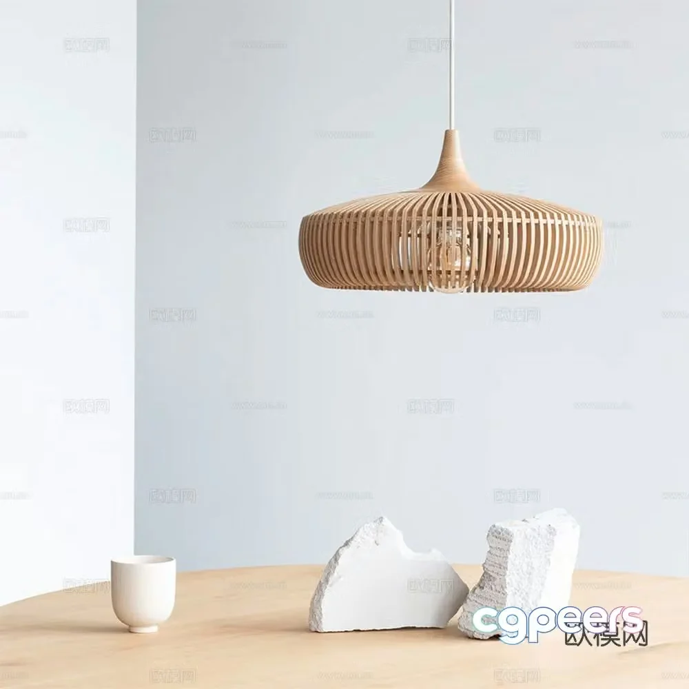 UMAGE rattan chandelier lantern chandelier 3d model