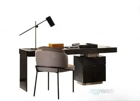 Modern Black Desk 3D Model – 13864 – VRAY Render