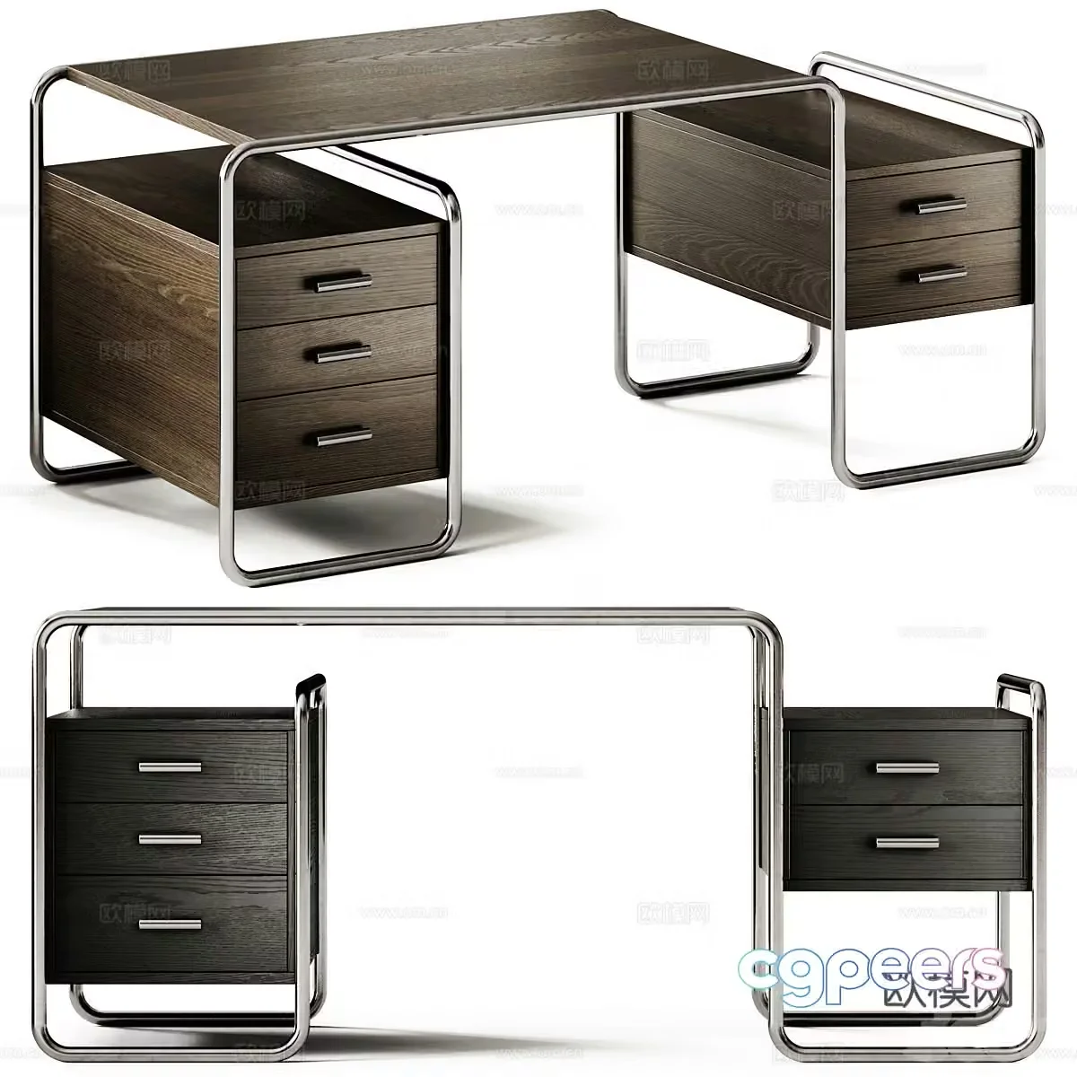 Modern Italian Thonet S 285 desk 3d model