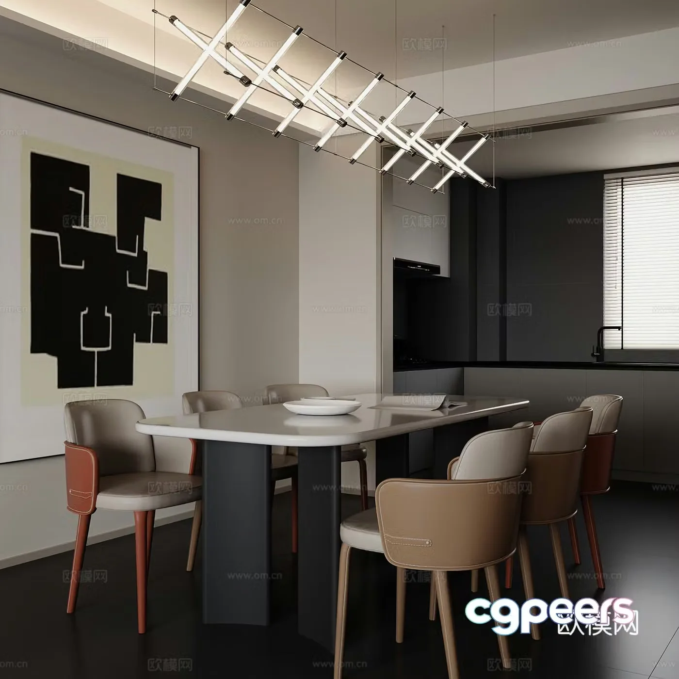 Modern restaurant 3d model