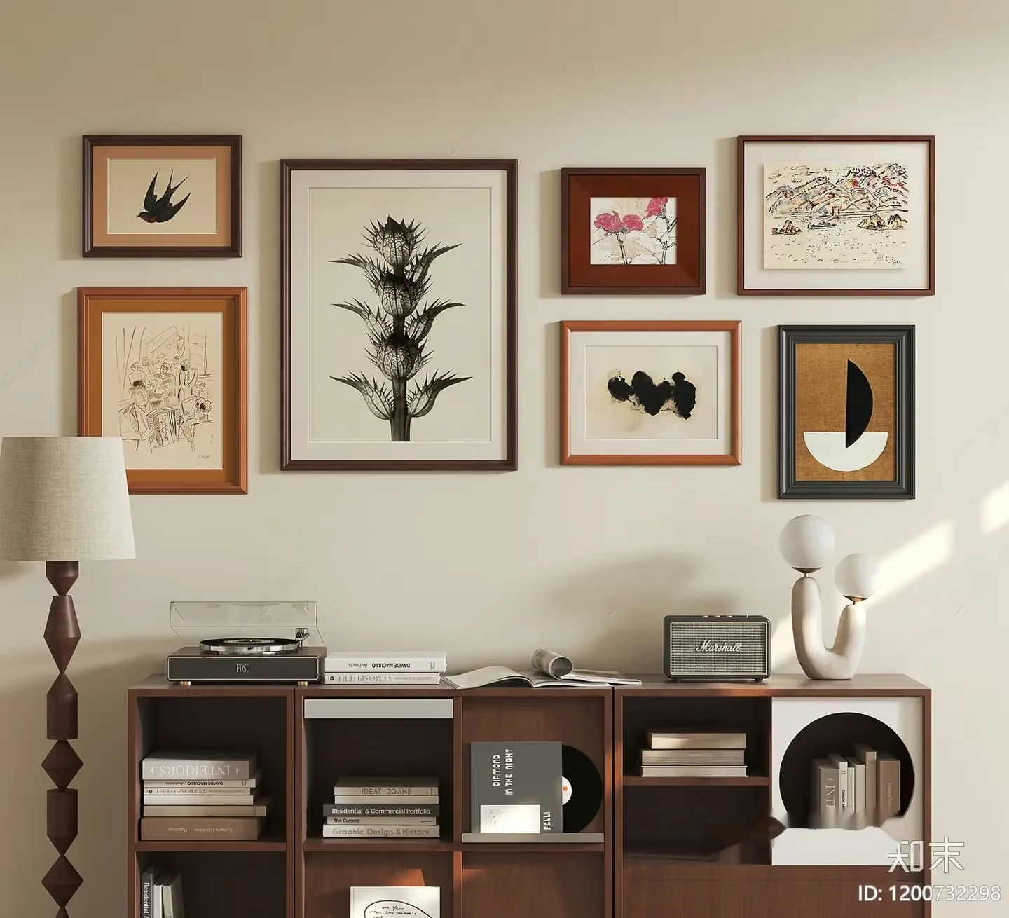 Mid-Century Modern Decor 3D Model – 6379 – VRAY Render