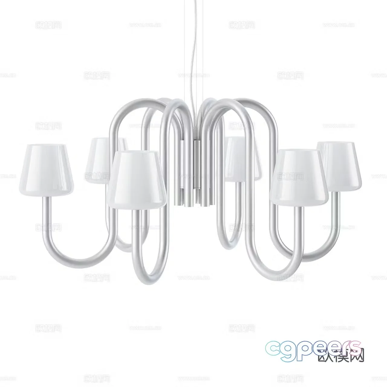 Hay Nordic Chandelier Decorative Chandelier Multi-head Chandelier Glass Chandelier Metal Chandelier 3D Model