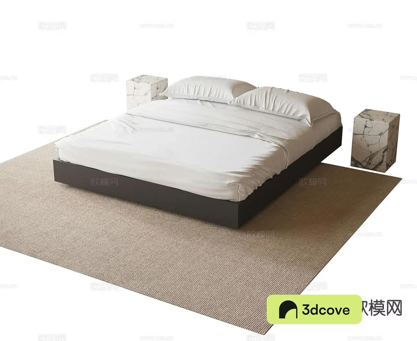 Modern backless bed double bed