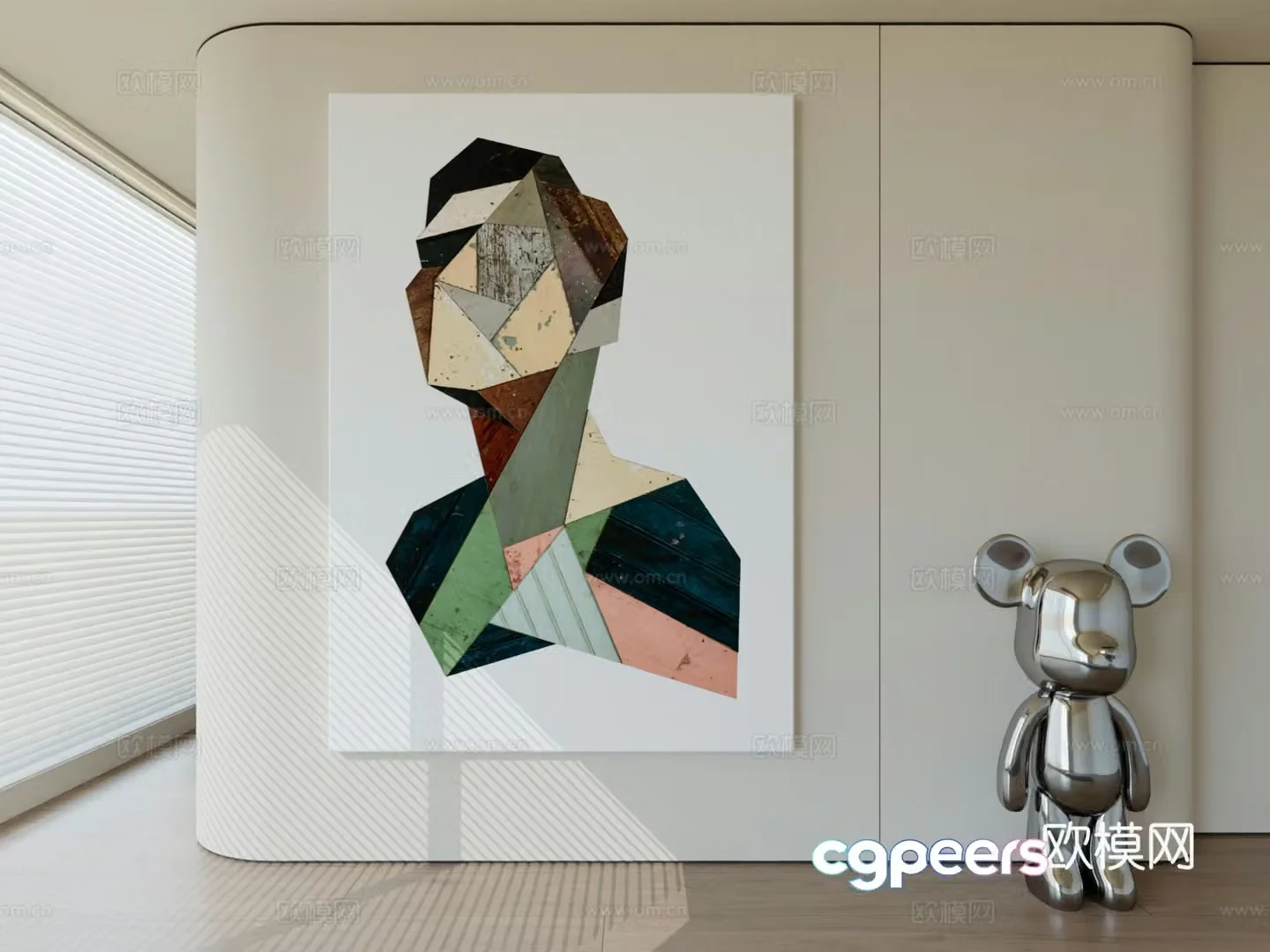 Modern minimalist hanging painting abstract art hanging painting 3d model