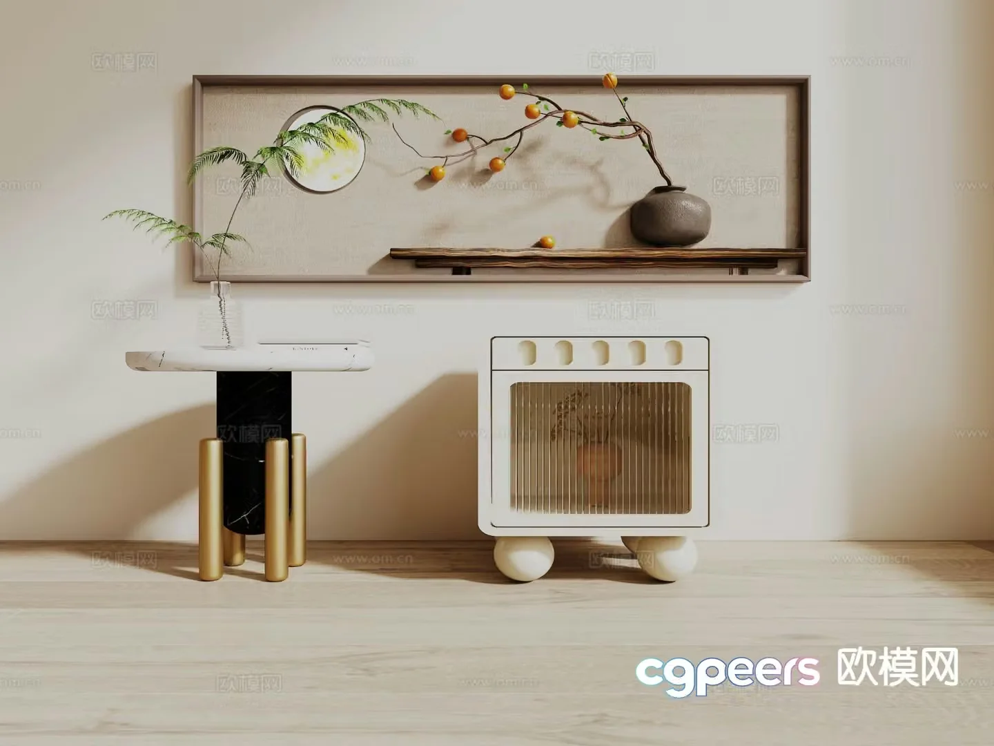 Modern bedside table 3d model