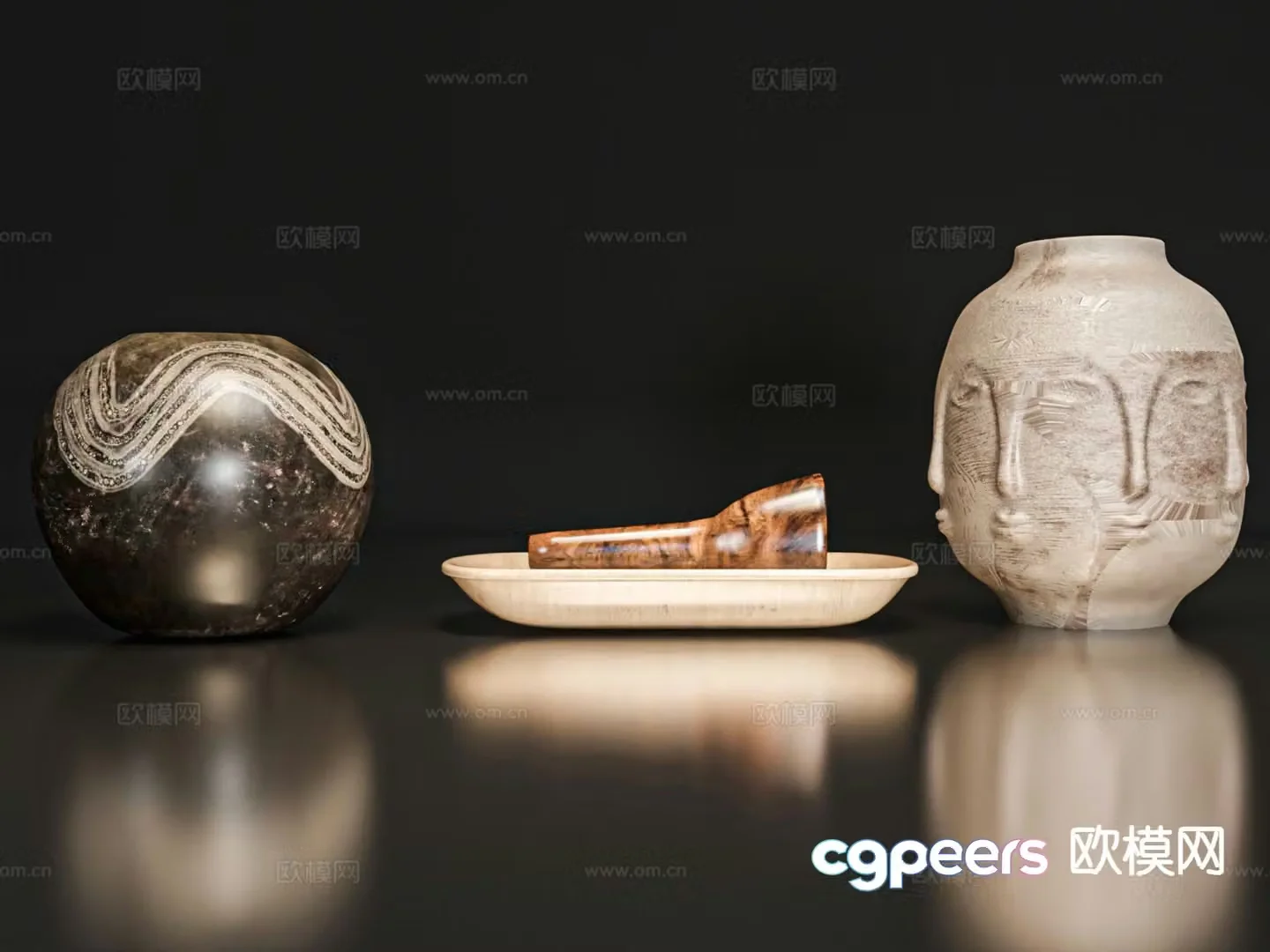 Medieval style vessels jars earthen jars clay jars 3D model