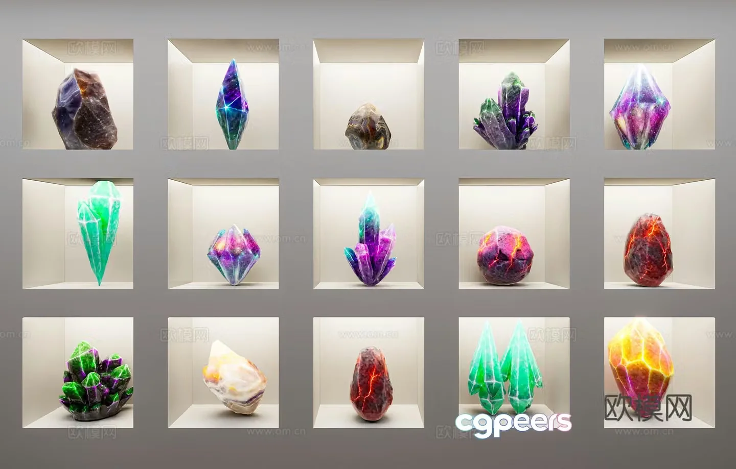 Modern crystal gems agate ore gemstone diamond stone strange stone volcanic stone gem jade ore 3D model