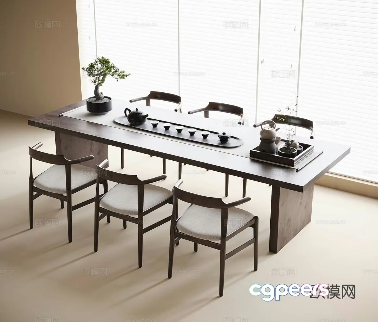 Chinese tea table tea table 3d model