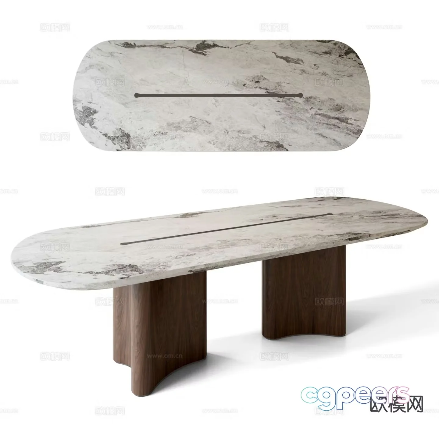Metaform wabi-sabi dining table oval dining table 3d model