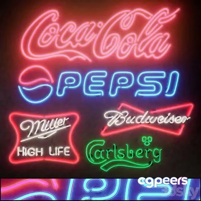 3ds Max Free – Light modules. Set 15. Neon